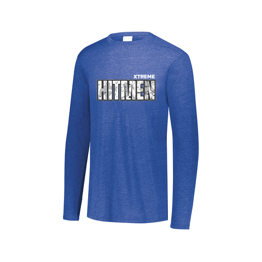[3075.U55.XS-LOGO2] Decker Men's Tri-Blend T-Shirt - Long Sleeve (Adult XS, Royal, Logo 2)