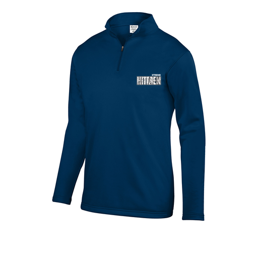 [FOLQFFNV-AS-LOGO2] Decker Men's FlexFleece 1/4 Zip (Adult S, Navy, Logo 2)